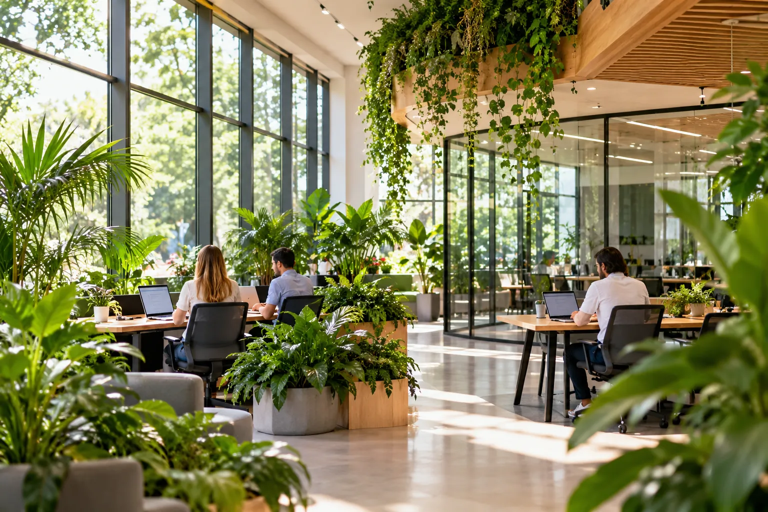 Bright Biophilic Open-Plan Office